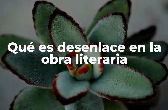 Qué es Desenlace en la Obra Literaria