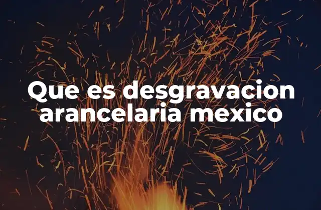 Que es Desgravacion Arancelaria Mexico