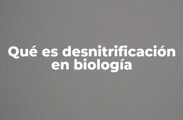 Qué es Desnitrificación en Biología