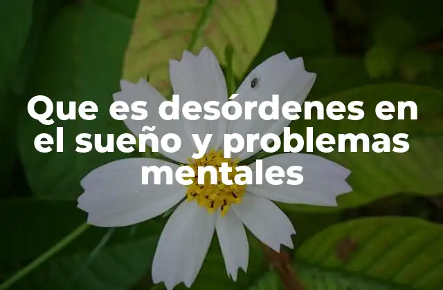 Que es Desórdenes en el Sueño y Problemas Mentales