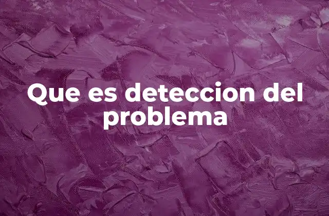 Que es Deteccion Del Problema