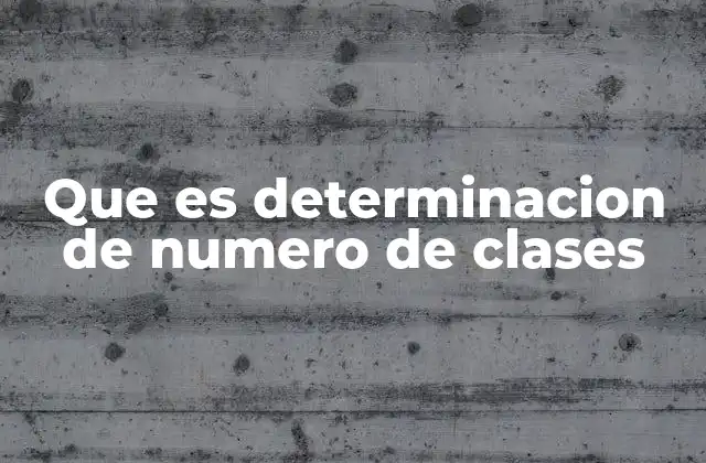 Que es Determinacion de Numero de Clases