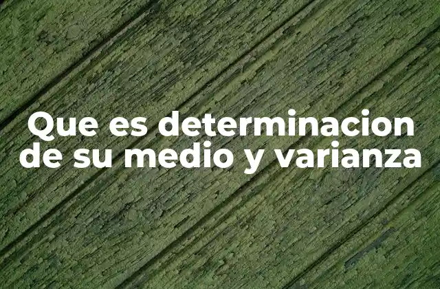 Que es Determinacion de Su Medio y Varianza