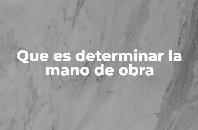 Que es Determinar la Mano de Obra 2 La importancia de calcular el número correcto de trabajadores