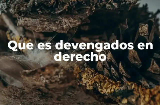 Que es Devengados en Derecho