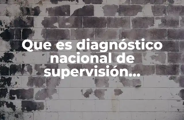 Que es Diagnóstico Nacional de Supervisión Penitenciaria 2015