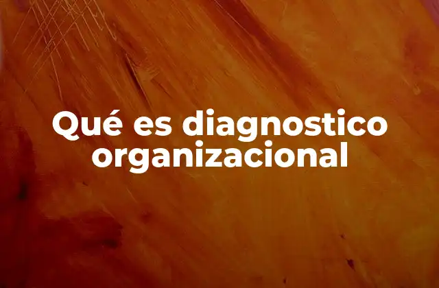 Qué es Diagnostico Organizacional