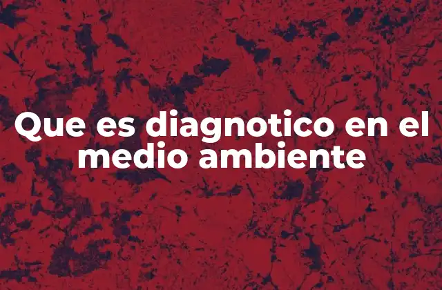 Que es Diagnotico en el Medio Ambiente
