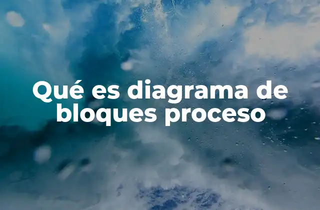 Qué es Diagrama de Bloques Proceso