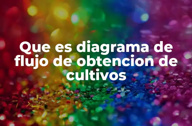Que es Diagrama de Flujo de Obtencion de Cultivos
