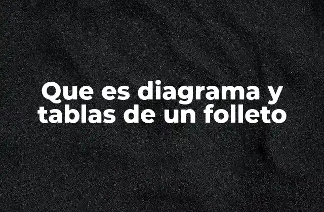 Que es Diagrama y Tablas de un Folleto
