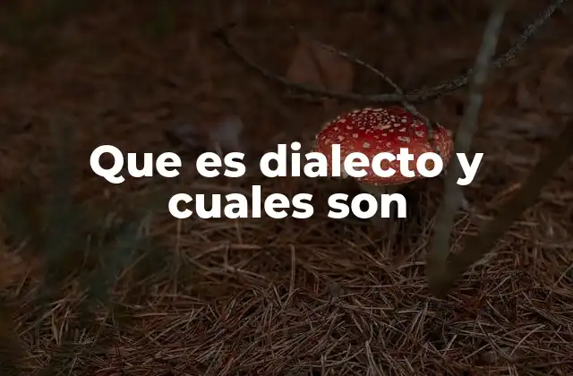 Que es Dialecto y Cuales Son