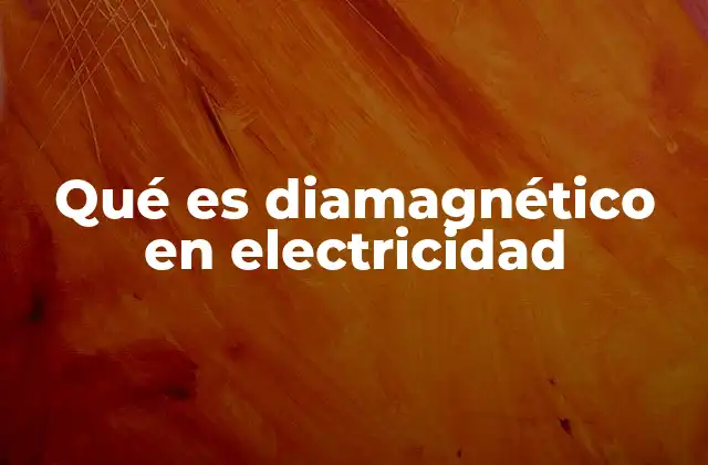 Qué es Diamagnético en Electricidad