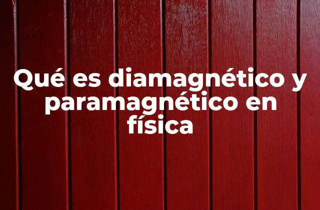 Qué es Diamagnético y Paramagnético en Física