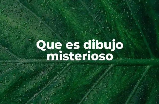 Que es Dibujo Misterioso