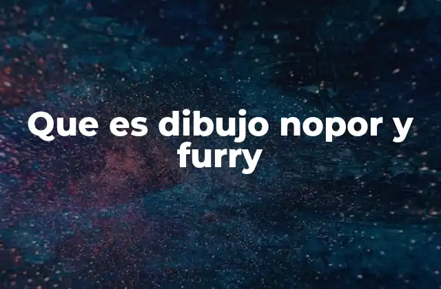 Que es Dibujo Nopor y Furry