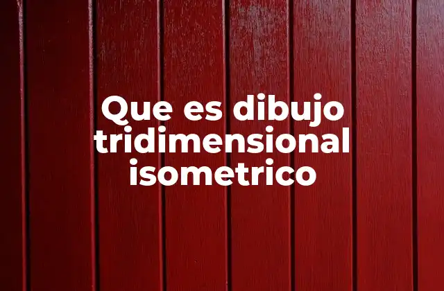 Que es Dibujo Tridimensional Isometrico