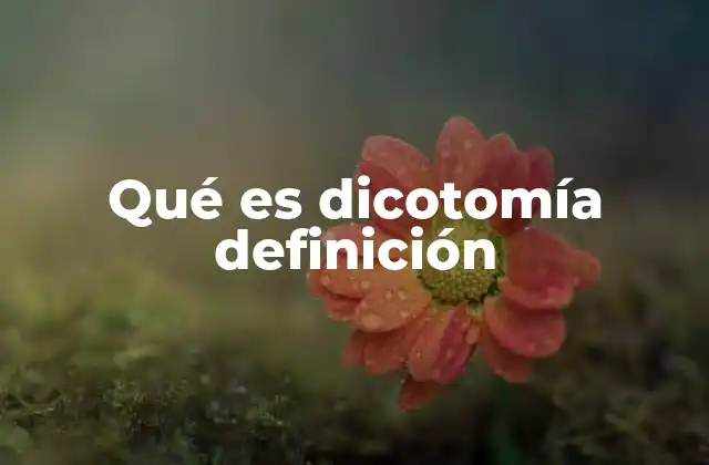 Qué es Dicotomía Definición 2 La dicotomía como forma de clasificación en diversos contextos