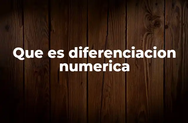 Que es Diferenciacion Numerica