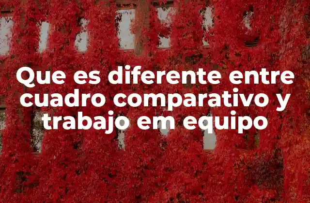Que es Diferente entre Cuadro Comparativo y Trabajo Em Equipo