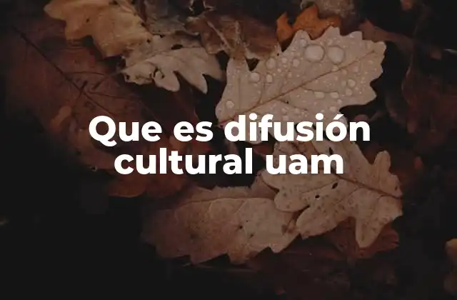 Que es Difusión Cultural Uam