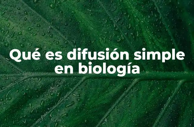 Qué es Difusión Simple en Biología