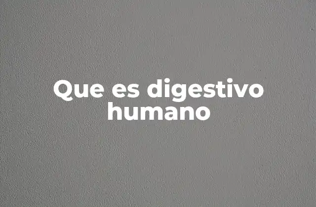 Que es Digestivo Humano