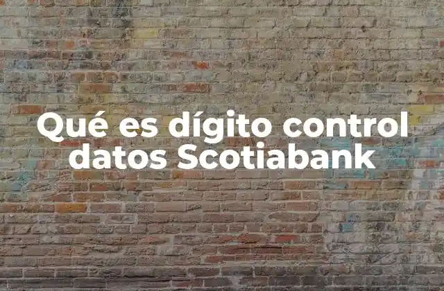 Qué es Dígito Control Datos Scotiabank