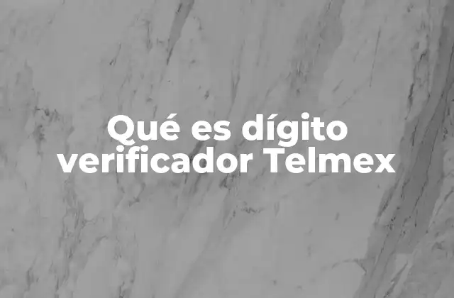 Qué es Dígito Verificador Telmex