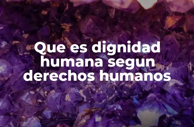 Que es Dignidad Humana Segun Derechos Humanos