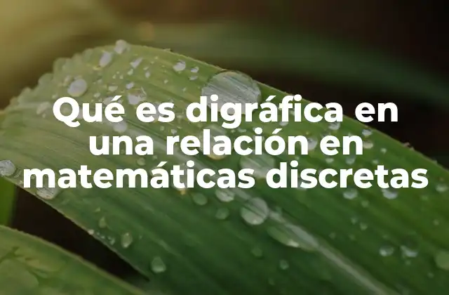 Qué es Digráfica en una Relación en Matemáticas Discretas