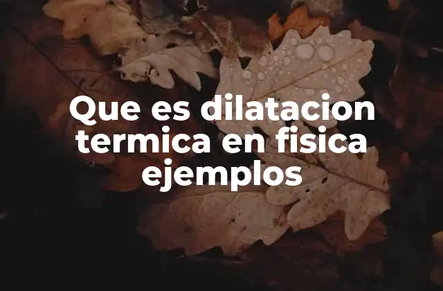 Que es Dilatacion Termica en Fisica Ejemplos