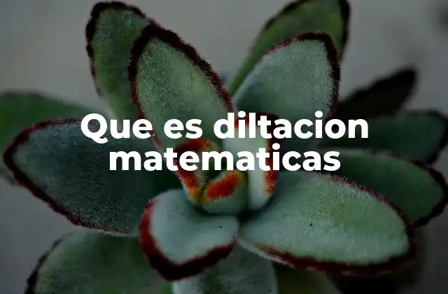 Que es Diltacion Matematicas