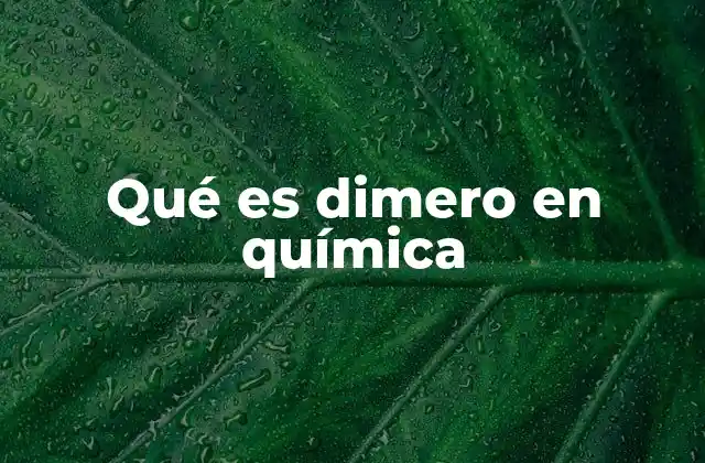 Qué es Dimero en Química