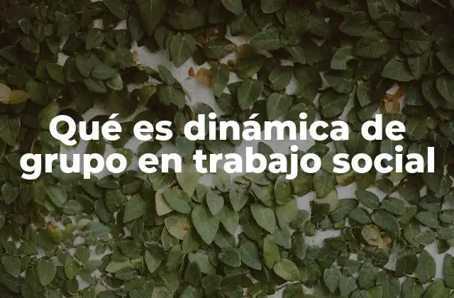 Qué es Dinámica de Grupo en Trabajo Social