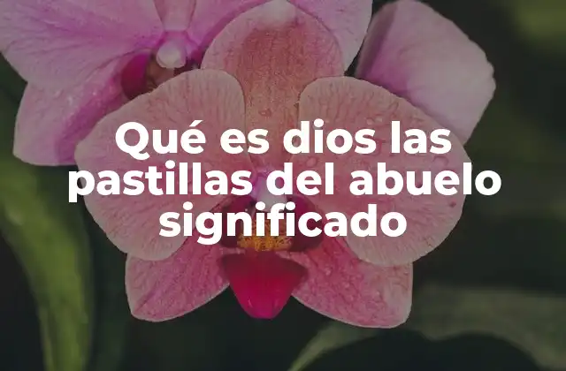 Qué es Dios las Pastillas Del Abuelo Significado