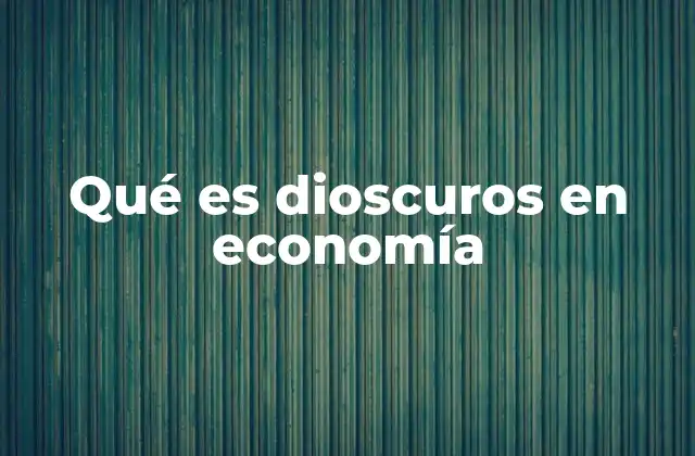 Qué es Dioscuros en Economía