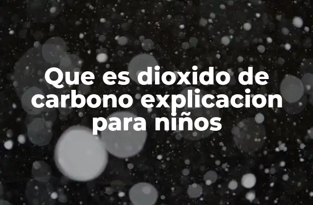 Que es Dioxido de Carbono Explicacion para Niños