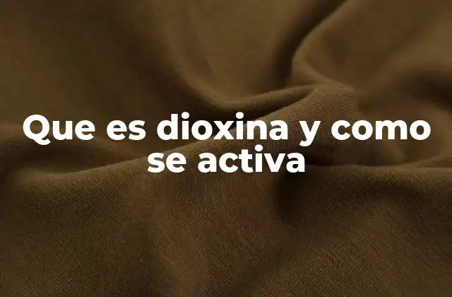 Que es Dioxina y como Se Activa