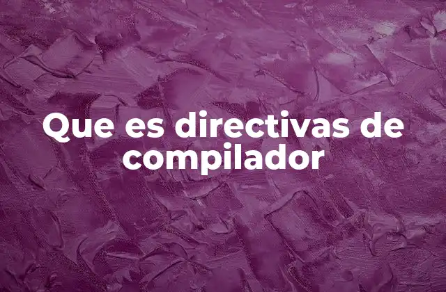 Que es Directivas de Compilador
