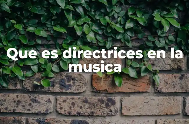 Que es Directrices en la Musica