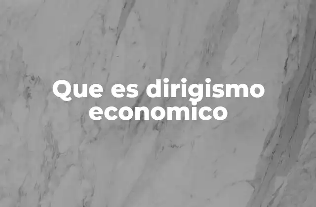 Que es Dirigismo Economico