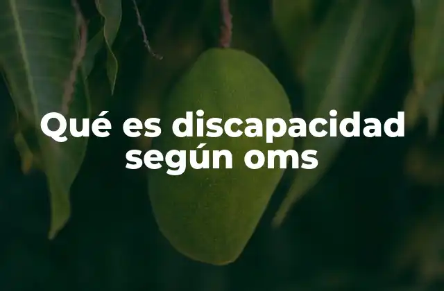 Qué es Discapacidad según Oms