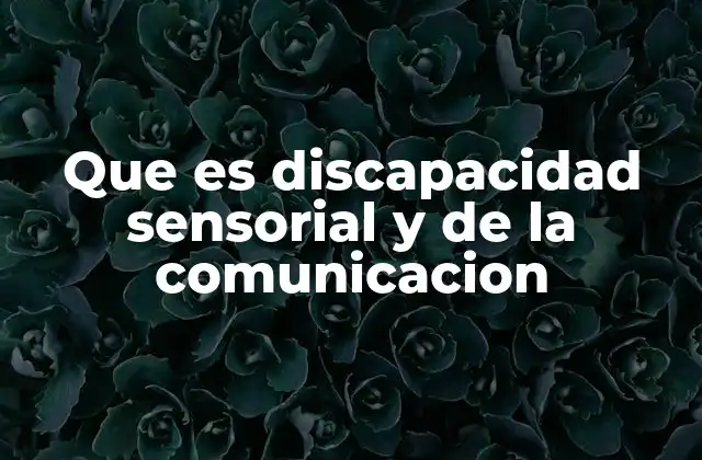 Que es Discapacidad Sensorial y de la Comunicacion