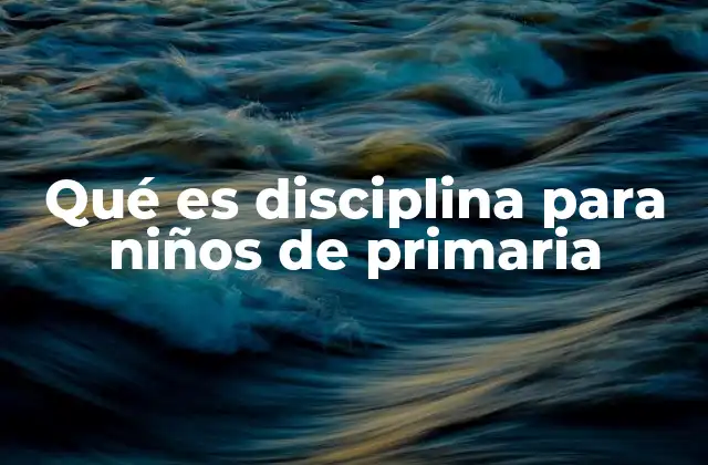 Qué es Disciplina para Niños de Primaria