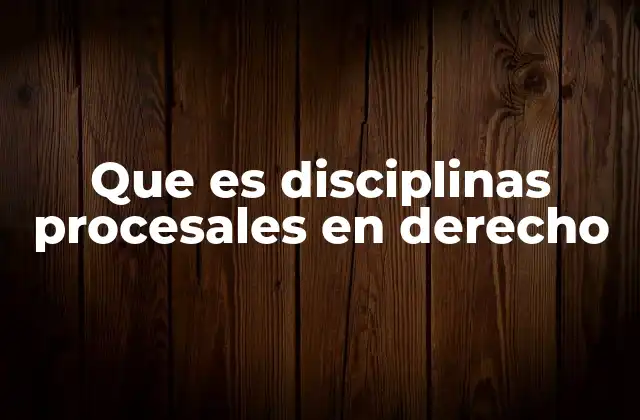 Que es Disciplinas Procesales en Derecho