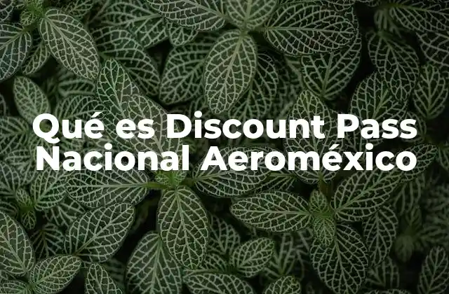Qué es Discount Pass Nacional Aeroméxico