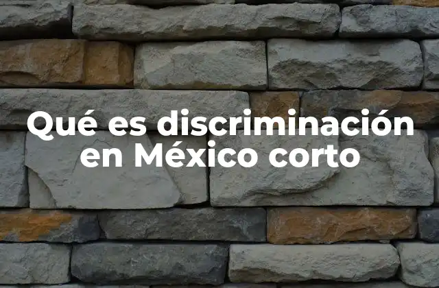 Qué es Discriminación en México Corto