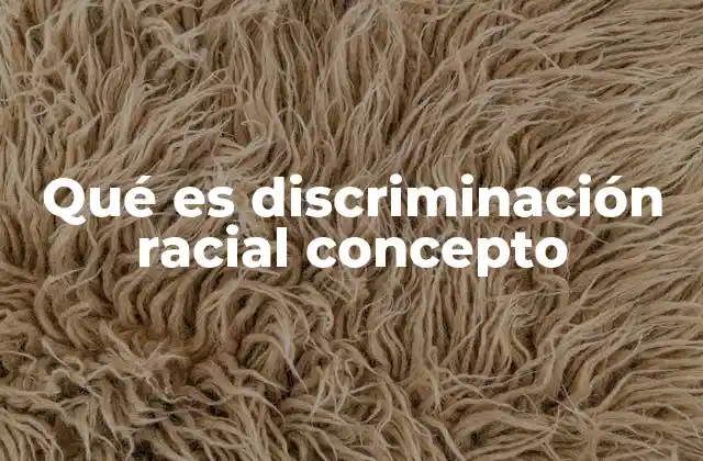 Qué es Discriminación Racial Concepto
