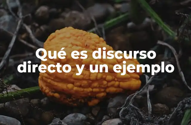 Qué es Discurso Directo y un Ejemplo